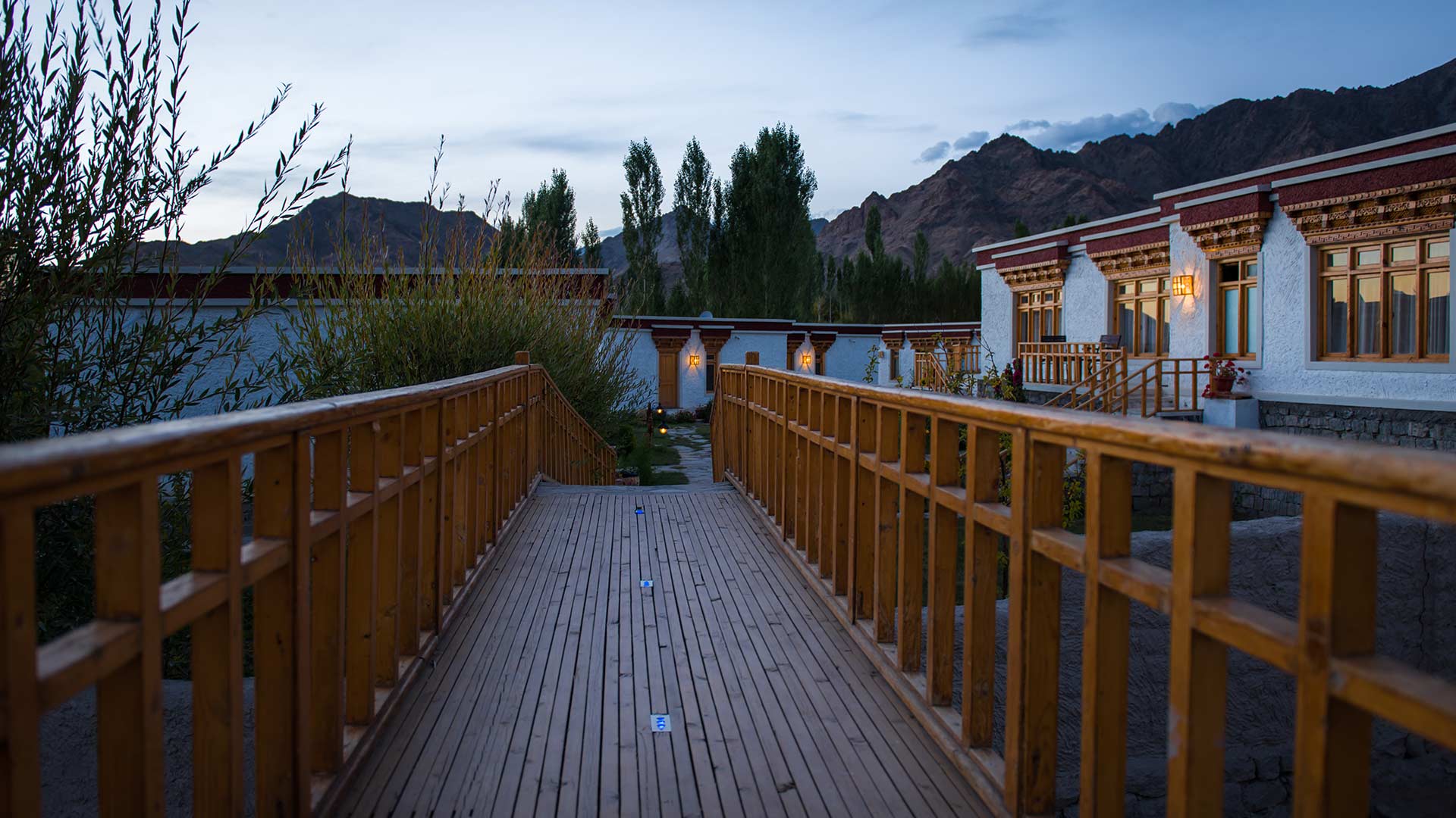 A wooden bridge